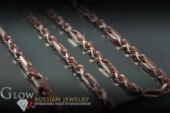 Moterų apyranka iš raudono rožinio aukso 14k 585 Corda cb082r