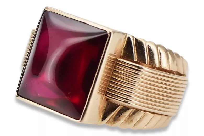 Vintage Art Deco 14K Gold & Ruby Signet Ring – QUEEN MAY