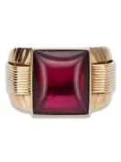 Vintage rose pink 14k 585 gold Men's ruby signet ring vsc012