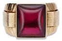 Vintage rose pink 14k 585 gold Men's ruby signet ring vsc012