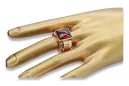 Руска роза Съветски 14k 585 злато Мъжки рубинен печат пръстен vsc012