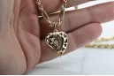 Médaillon Mère de Dieu en or 14 carats & chaîne Corda Figaro pm017yM&cc004y