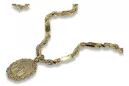 Médaillon et chaîne de la Mère de Dieu en or jaune Corda Figaro