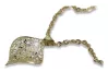 Italian 14k Gold modern leaf pendant & Snake chain cpn005yw&cc074y