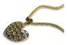 Pendentif coeur moderne en or italien 14 carats avec chaîne serpent cpn024yw&cc036y