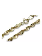Bracelet taille diamant en or jaune italien 14 carats New Rope cb087