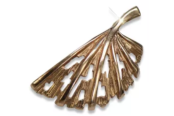 Rosa rusa rosa soviético 14k 585 oro URSS Colgante de hoja vintage vpn015