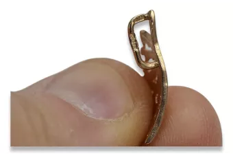 Rosa rusa rosa soviético 14k 585 oro URSS Colgante de hoja vintage vpn015