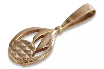 Vintage rose pink 14k 585 gold  Vintage leaf pendant vpn057