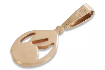 Rosa rusa rosa soviético 14k 585 oro URSS Colgante de hoja vintage vpn057
