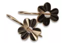 Vintage rose pink 14k 585 gold  Vintage leaf earrings ven120