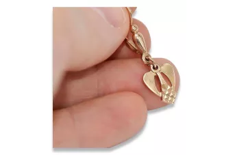Vintage rose pink 14k 585 gold  Vintage leaf earrings ven245