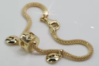 Pulsera amarilla italiana de oro de 14k cfb018y
