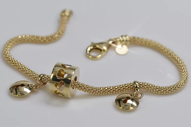 Bracelet breloques en or jaune italien 14 carats cfb018y
