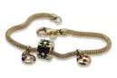 Italian yellow 14k 585 gold charms enamel bracelet cfb019y
