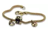 Italian yellow 14k 585 gold charms enamel bracelet cfb019y