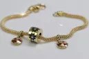 Italian yellow 14k 585 gold charms enamel bracelet cfb019y