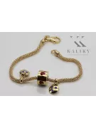 Italian yellow 14k 585 gold charms enamel bracelet cfb020y