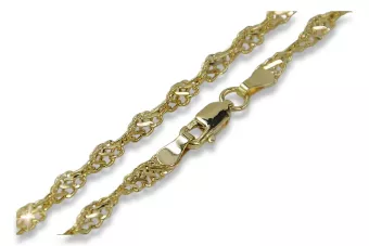 Vintage rose (Italian yellow) gold Rope Singapore chain cc076