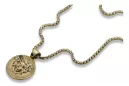 Złota zawieszka Meduza grecki wzór 14k 585 z łańcuszkiem cpn049yS&cc078y