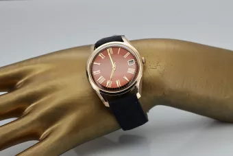 Auksinis vyro laikrodis iš rožinio aukso 14k 585 Poliot vw003