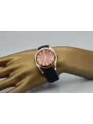 Złoty męski zegarek z różowego złota 14k 585 Poliot vw003