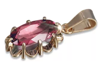 Zawieszka z różowego 14k 585 złota  z aleksandrytem rubinem szafirem szmaragdem akwamarynem cyrkonią vpc009