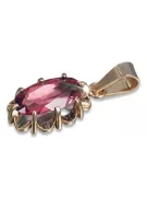 Russische sowjetische Rose 14k 585 Gold Alexandrit Rubin Smaragd Saphir Zirkon ... Anhänger vpc009