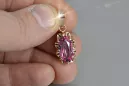 Russische sowjetische Rose 14k 585 Gold Alexandrit Rubin Smaragd Saphir Zirkon ... Anhänger vpc009