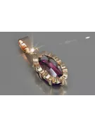 Russische sowjetische Rose 14k 585 Gold Alexandrit Rubin Smaragd Saphir Zirkon ... Anhänger vpc009