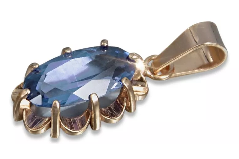 Russische sowjetische Rose 14k 585 Gold Alexandrit Rubin Smaragd Saphir Zirkon ... Anhänger vpc009