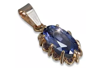 Russische sowjetische Rose 14k 585 Gold Alexandrit Rubin Smaragd Saphir Zirkon ... Anhänger vpc009