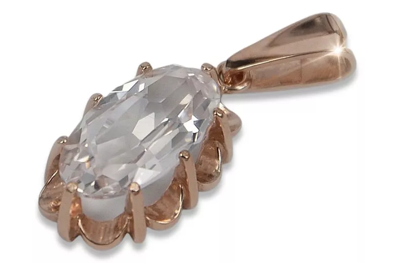 Russische sowjetische Rose 14k 585 Gold Alexandrit Rubin Smaragd Saphir Zirkon ... Anhänger vpc009