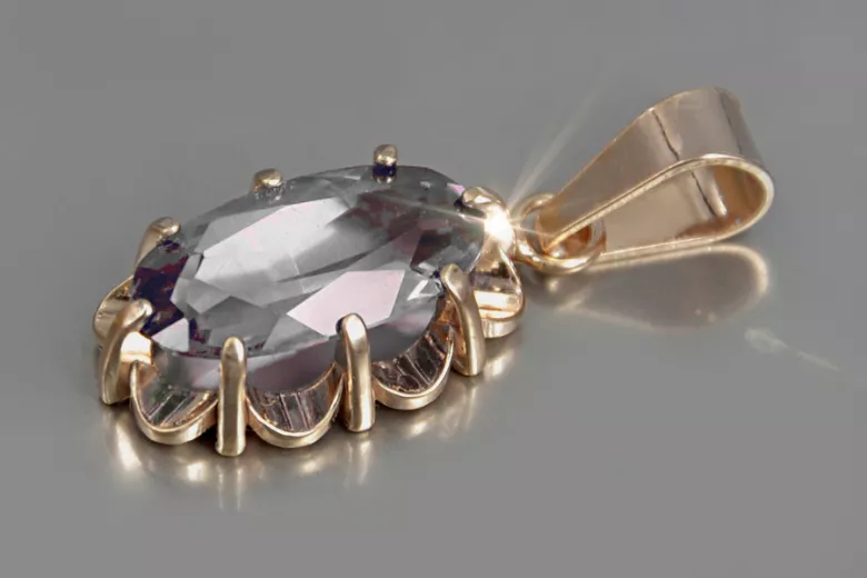 Vintage rose 14k 585 gold alexandrite ruby emerald sapphire zircon ... pendant vpc009