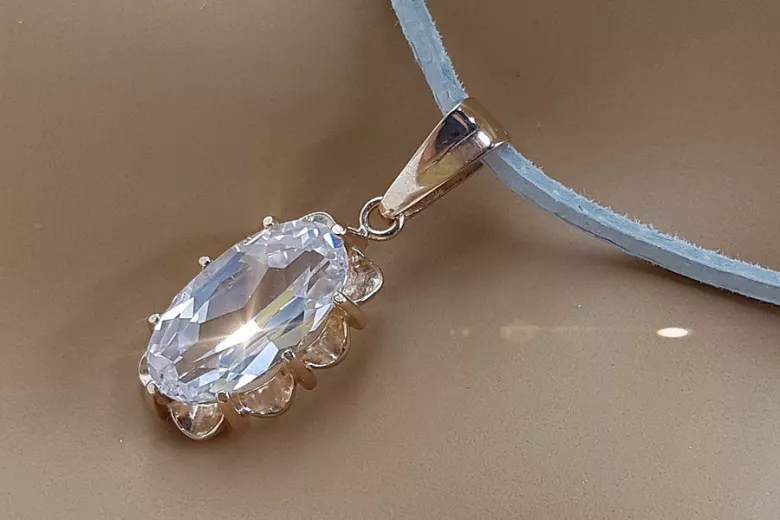 Russische sowjetische Rose 14k 585 Gold Alexandrit Rubin Smaragd Saphir Zirkon ... Anhänger vpc009