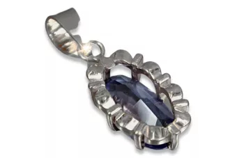 Подвеска из советского серебра 925 пробы с александритом, рубином, сапфиром, изумрудом, аквамарином, цирконом vpc009s