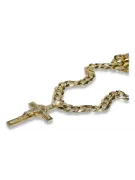 Италиански жълт 14k златен католически кръст & гурмета верига