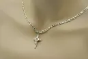 Croix et chaîne catholiques en or jaune blanc 14 carats italien