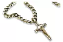 Croix catholique italienne jaune 14 carats et chaîne gourmande ctc010yw&cc001y