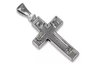 Katolinis kryžius iš balto aukso 14k 585 pakaba ctc026w