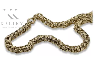 Collar de oro amarillo de 14k 585 Fantazy Byzantine Lady cadena cfc023y