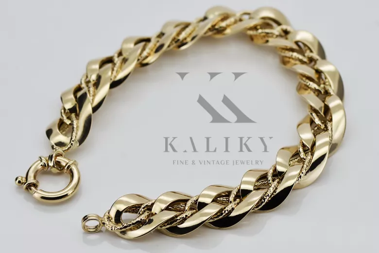VINTAGE ITALY 14K(585) Yellow Gold Unisex 12mm wide Link Bracelet 7.5”long  15.6g | eBay