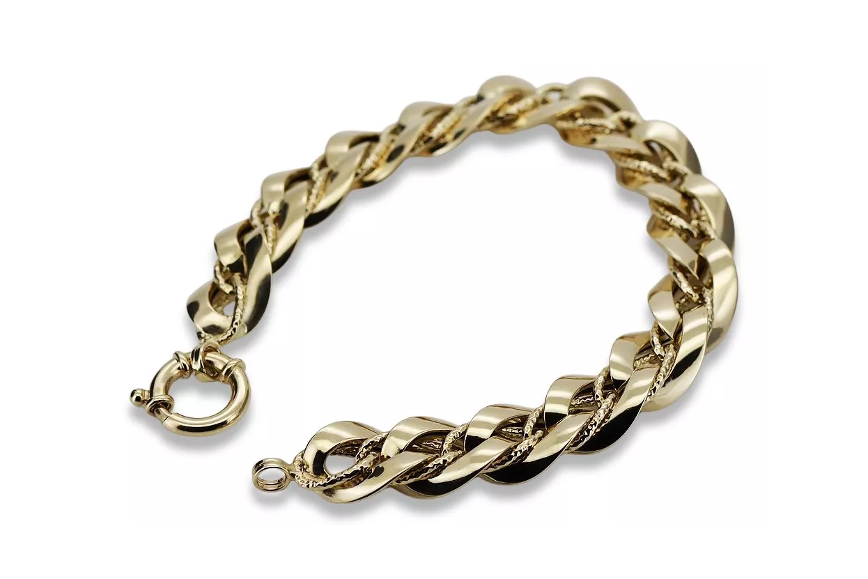 Yellow rose gold bracelet ★ russiangold.com ★ Gold 585 333 Low price