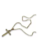 Galben italian 14k aur Crucea Catolică & Anchor lanț