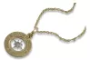 Pendentif boussole italien en or 14 carats avec chaîne serpent cpn032yw&cc79y