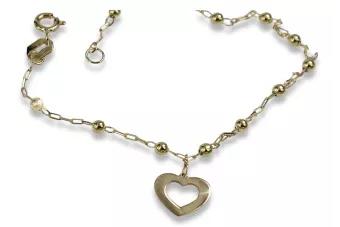 Yellow 14k gold lady heart bracelet Celeblity cbc001y