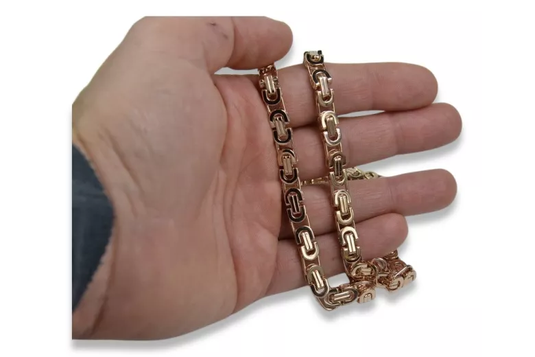 Russisches rosafarbenes 14k 585 Gold Bizantinisches gotisches Armband cb056r