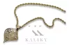 Italian 14k Gold modern leaf pendant & Snake chain cpn005yw&cc019y