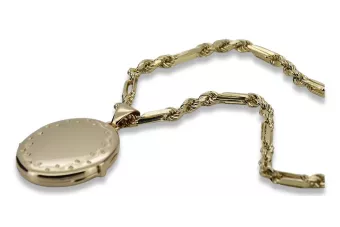 Zlatý prívesok 14k 585 Puzerko ovál s Anklowe Chain CPN055Y & CC082Y