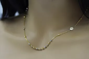 Cadena ★ rosario de oro rosa amarillo russiangold.com ★ Oro 585 333 Precio bajo